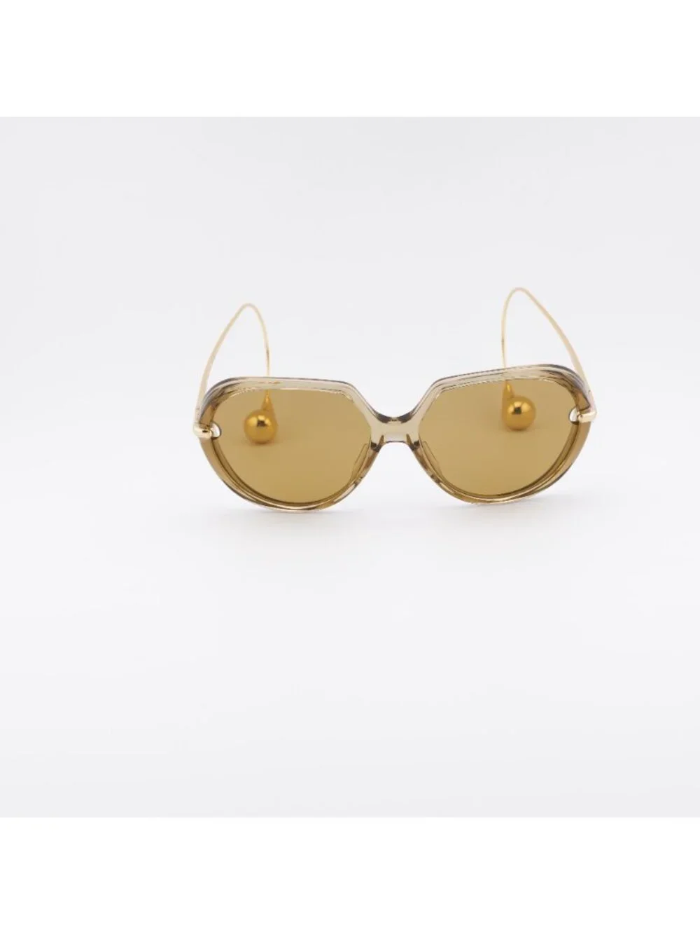 Bottega Veneta BV1436S 004 Sunglasses Shiny Transparent Yellow/Gold Square Frame